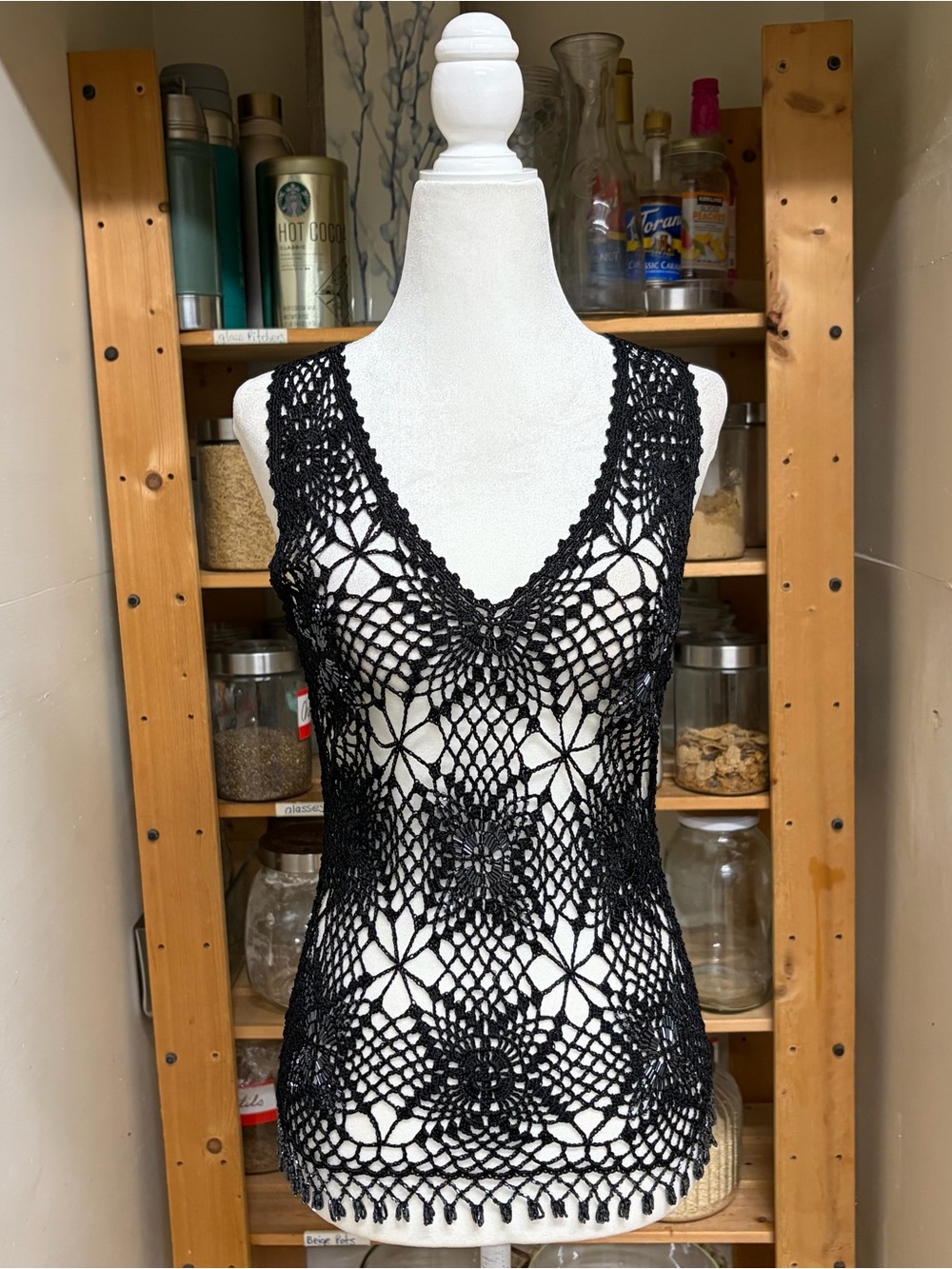 Women’s Black Crochet Swim Cover-Up Tank - Brand